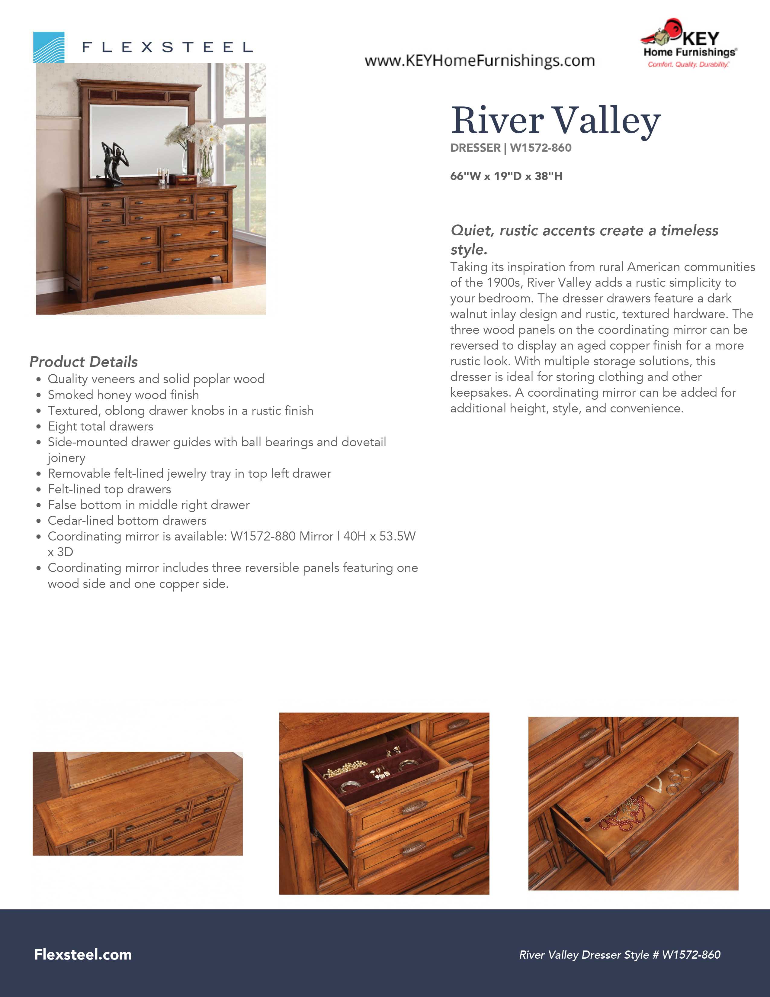 Flexsteel Furniture W1572-860 details and dimensions